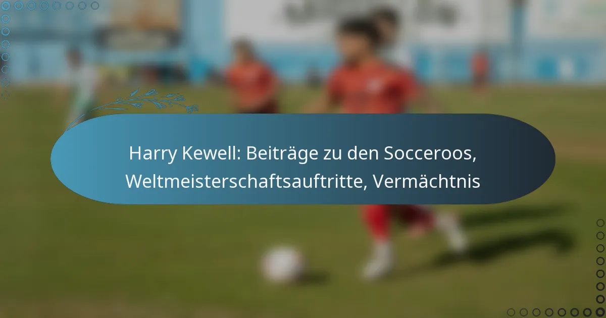 You are currently viewing Harry Kewell: Beiträge zu den Socceroos, Weltmeisterschaftsauftritte, Vermächtnis
