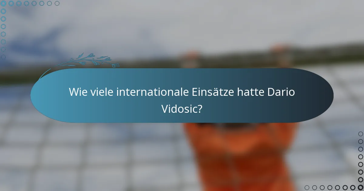 Wie viele internationale Einsätze hatte Dario Vidosic?